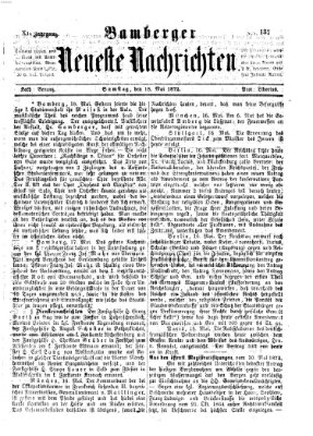 Bamberger neueste Nachrichten Samstag 18. Mai 1872