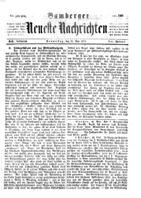 Bamberger neueste Nachrichten Donnerstag 23. Mai 1872