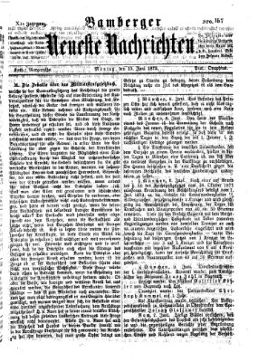 Bamberger neueste Nachrichten Montag 10. Juni 1872