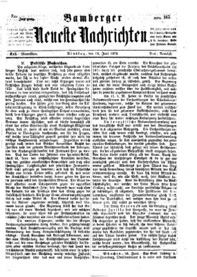 Bamberger neueste Nachrichten Dienstag 18. Juni 1872