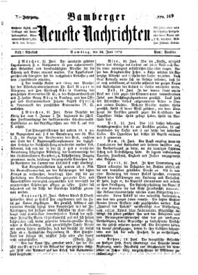 Bamberger neueste Nachrichten Samstag 22. Juni 1872