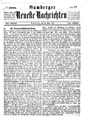 Bamberger neueste Nachrichten Sonntag 23. Juni 1872