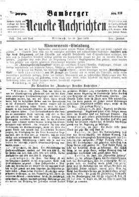 Bamberger neueste Nachrichten Mittwoch 26. Juni 1872