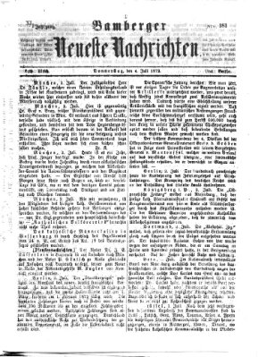 Bamberger neueste Nachrichten Donnerstag 4. Juli 1872