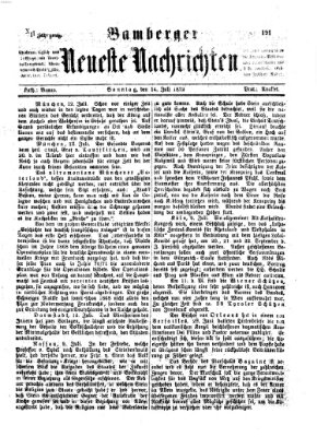 Bamberger neueste Nachrichten Sonntag 14. Juli 1872