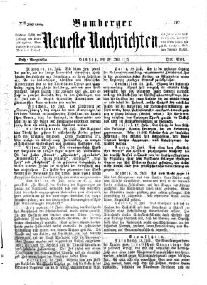 Bamberger neueste Nachrichten Samstag 20. Juli 1872