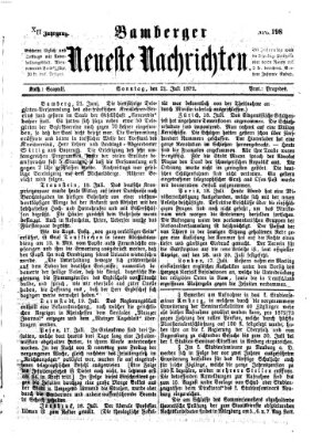 Bamberger neueste Nachrichten Sonntag 21. Juli 1872