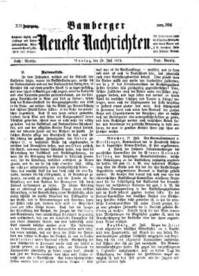 Bamberger neueste Nachrichten Montag 29. Juli 1872