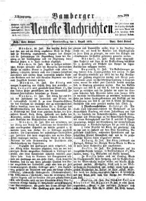 Bamberger neueste Nachrichten Donnerstag 1. August 1872