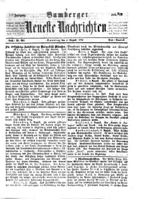 Bamberger neueste Nachrichten Sonntag 4. August 1872