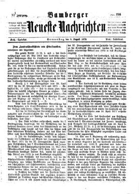 Bamberger neueste Nachrichten Donnerstag 8. August 1872