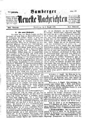 Bamberger neueste Nachrichten Freitag 9. August 1872