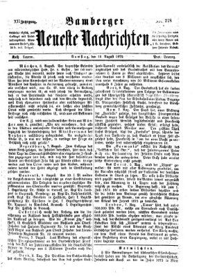 Bamberger neueste Nachrichten Samstag 10. August 1872