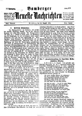 Bamberger neueste Nachrichten Dienstag 20. August 1872