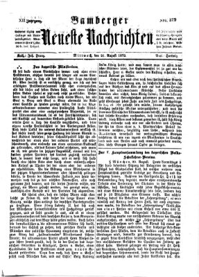 Bamberger neueste Nachrichten Mittwoch 21. August 1872