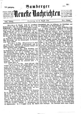 Bamberger neueste Nachrichten Sonntag 25. August 1872