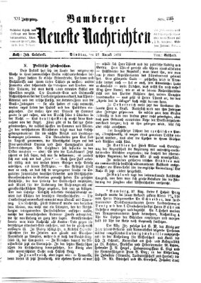 Bamberger neueste Nachrichten Dienstag 27. August 1872