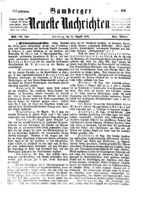 Bamberger neueste Nachrichten Freitag 30. August 1872