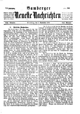 Bamberger neueste Nachrichten Dienstag 3. September 1872