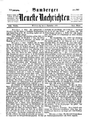 Bamberger neueste Nachrichten Mittwoch 4. September 1872