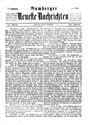 Bamberger neueste Nachrichten Freitag 6. September 1872