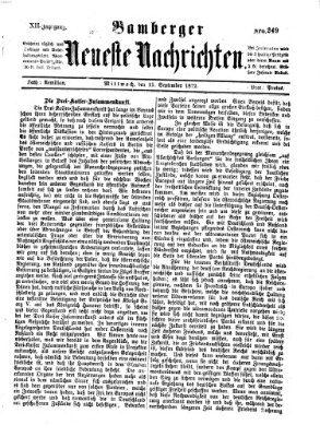 Bamberger neueste Nachrichten Mittwoch 11. September 1872