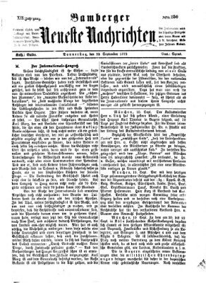 Bamberger neueste Nachrichten Donnerstag 12. September 1872