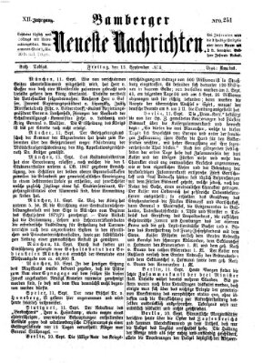 Bamberger neueste Nachrichten Freitag 13. September 1872