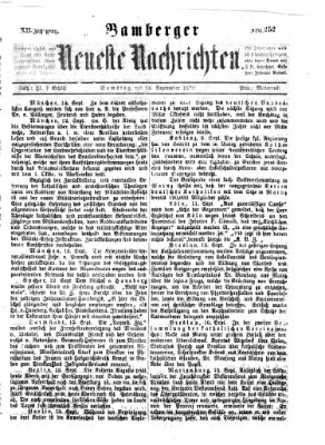 Bamberger neueste Nachrichten Samstag 14. September 1872