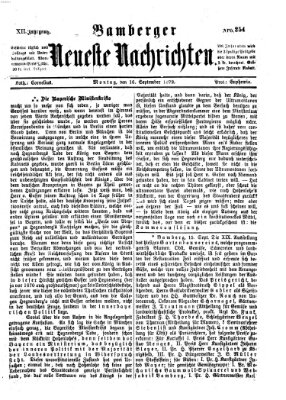 Bamberger neueste Nachrichten Montag 16. September 1872