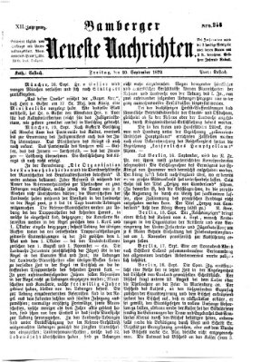 Bamberger neueste Nachrichten Freitag 20. September 1872