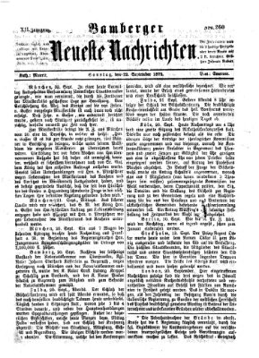 Bamberger neueste Nachrichten Sonntag 22. September 1872