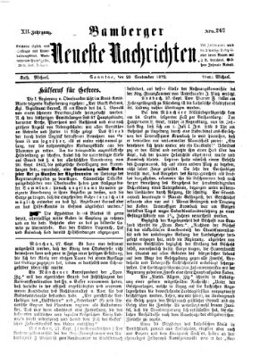 Bamberger neueste Nachrichten Sonntag 29. September 1872