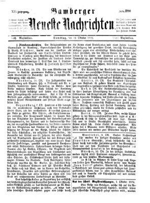 Bamberger neueste Nachrichten Samstag 12. Oktober 1872