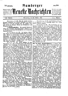 Bamberger neueste Nachrichten Sonntag 20. Oktober 1872