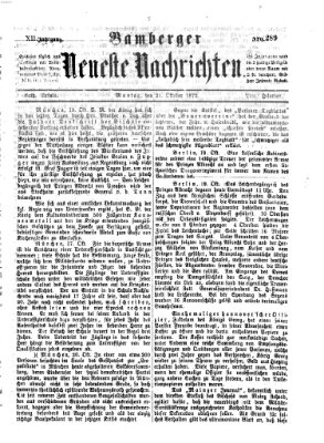 Bamberger neueste Nachrichten Montag 21. Oktober 1872