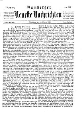 Bamberger neueste Nachrichten Dienstag 22. Oktober 1872