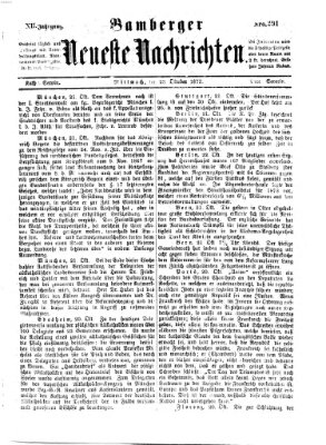 Bamberger neueste Nachrichten Mittwoch 23. Oktober 1872