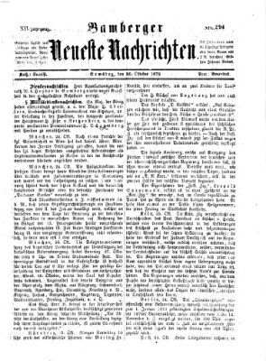 Bamberger neueste Nachrichten Samstag 26. Oktober 1872