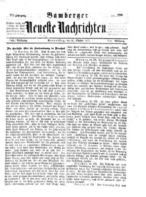 Bamberger neueste Nachrichten Donnerstag 31. Oktober 1872