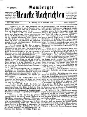 Bamberger neueste Nachrichten Samstag 2. November 1872