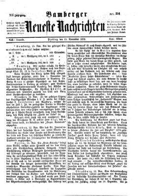 Bamberger neueste Nachrichten Freitag 15. November 1872