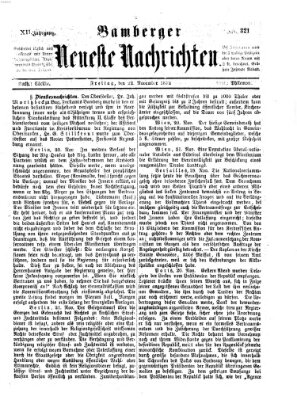 Bamberger neueste Nachrichten Freitag 22. November 1872