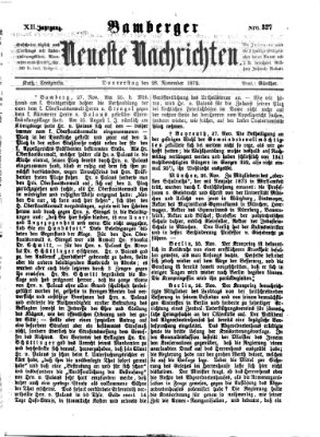 Bamberger neueste Nachrichten Donnerstag 28. November 1872