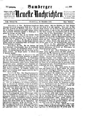 Bamberger neueste Nachrichten Samstag 30. November 1872