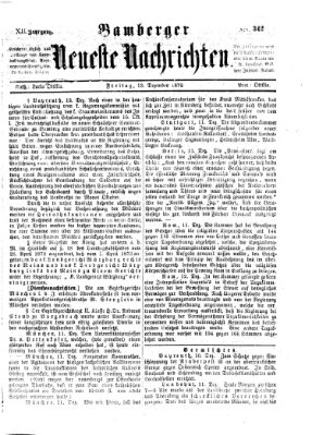 Bamberger neueste Nachrichten Freitag 13. Dezember 1872