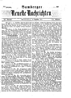 Bamberger neueste Nachrichten Donnerstag 19. Dezember 1872