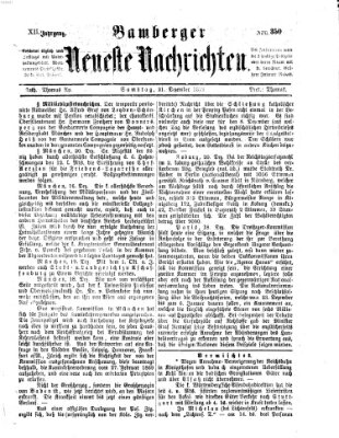 Bamberger neueste Nachrichten Samstag 21. Dezember 1872