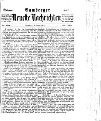 Bamberger neueste Nachrichten Samstag 4. Januar 1873