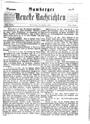 Bamberger neueste Nachrichten Sonntag 12. Januar 1873